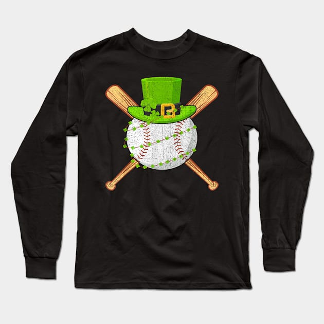 St Patricks Day Shamrock Baseball Leprechaun Men Boys Kids Long Sleeve T-Shirt by elmiragokoryan